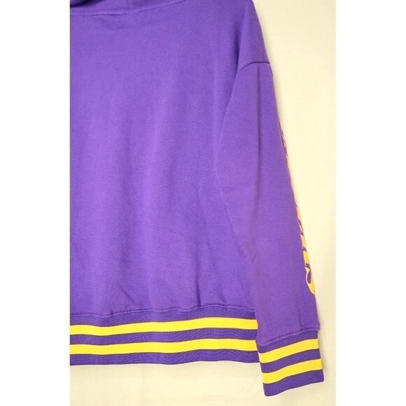 Los Angeles Lakers Sweatshirt Purple Pullover Turtle Neck Drawstring Medium - Picture 11 of 13
